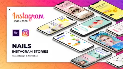 Nails Instagram Stories Video Displays template preview