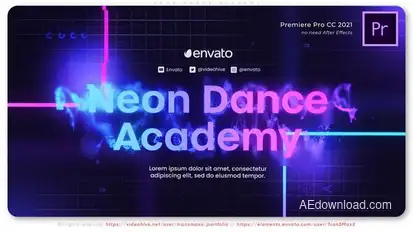 Neon Dance Academy Premiere Pro template preview