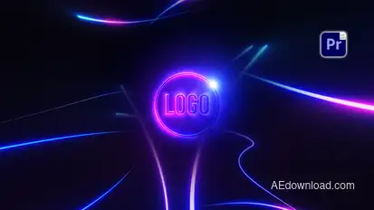Neon Lines Logo Reveal Premiere Pro template preview