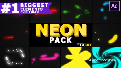 Neon Shape Elements | After Effects Video Displays template preview