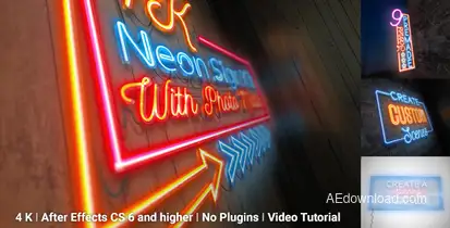 Neon Sign Kit With Photo Motion Video Displays template preview