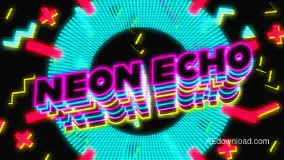 Neon Text Echo Premiere Pro template preview