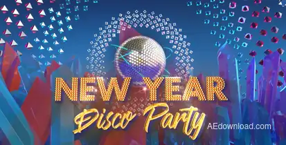 New Year Disco Party Video Displays template preview