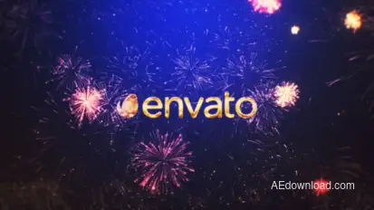 New Year Fireworks Logo Mogrt Premiere Pro template preview