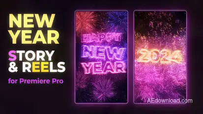 New Year Story Premiere Pro template preview