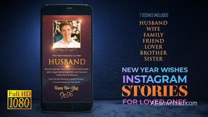 New Year wishes for Loved Ones I Instagram Stories Video Displays template preview
