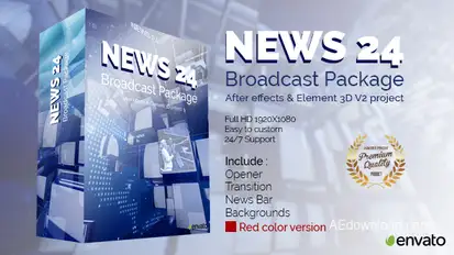 News 24 Broadcast Package Video Displays template preview