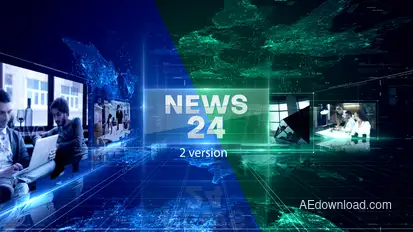 News 24 Intro Video Displays template preview