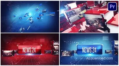 News Broadcast Opener Premiere Pro template preview