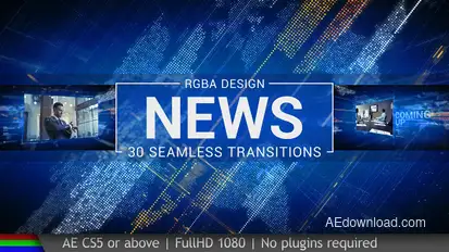 News Transitions Video Displays template preview