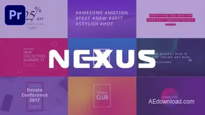 Nexus Titles Premiere Pro template preview