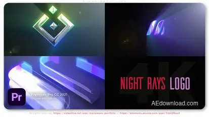 Night Rays Logo Premiere Pro template preview