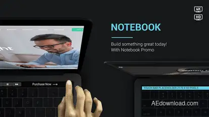 Notebook Website Promo v2 Video Displays template preview