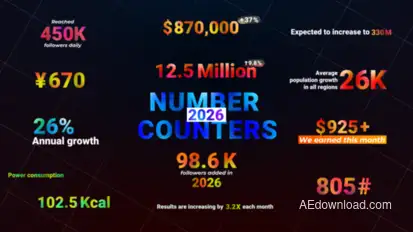 Number Counters Elements template preview