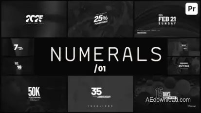 Numerals 01 Premiere Pro template preview