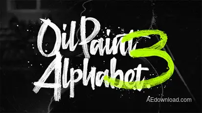 Oil Paint Alphabet 3 Video Displays template preview