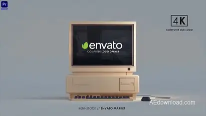 Old Computer Mockup Premiere Pro template preview
