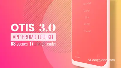 Otis App Promo Mockup Video Displays template preview