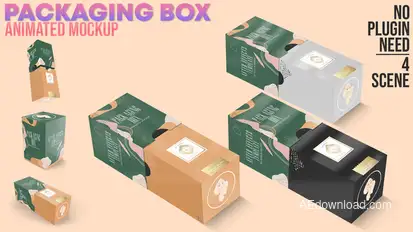 Packaging Box Animated Mockup Video Displays template preview