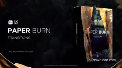 Paper Burn Transitions for Premiere Pro Premiere Pro template preview