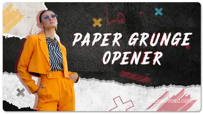 Paper Grunge Opener Premiere Pro template preview