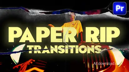 Paper Rip Transitions Pack Premiere Pro template preview