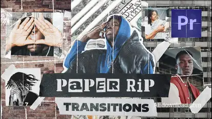 Paper Rip Transitions (Vertical) Premiere Pro template preview