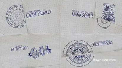 Paper Roll Credits Video Displays template preview