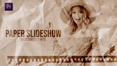 Paper Slideshow | Stop Motion Premiere Pro template preview