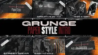 Paper Style Grunge Intro (MOGRT) Premiere Pro template preview