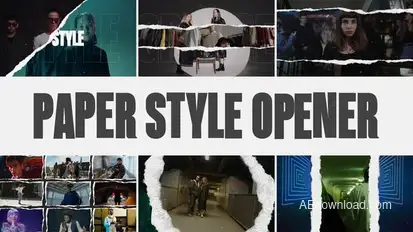 Paper Style Opener | Grunge Intro (MOGRT) Premiere Pro template preview