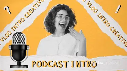 Paper Style Podcast | Youtube Intro | 4K (MOGRT) Premiere Pro template preview