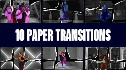 Paper Style Transition | Freeze Frame (MOGRT) Premiere Pro template preview