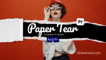 Paper tear Transitions for Premiere Pro Premiere Pro template preview