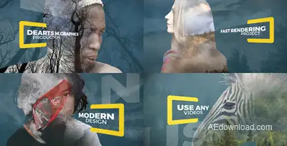 Parallax Double Exposure Video Displays template preview