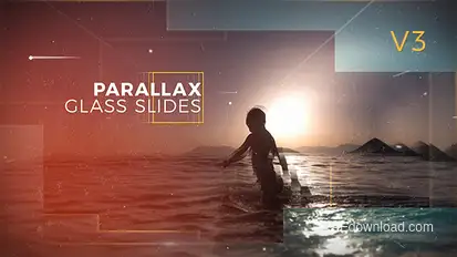 Parallax Glass Slides Video Displays template preview