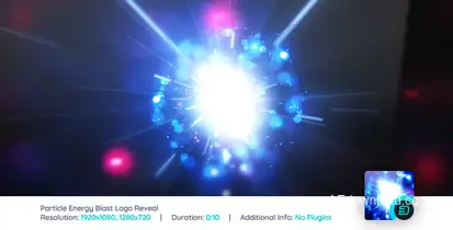 Particle Energy Blast Logo Reveal Video Displays template preview