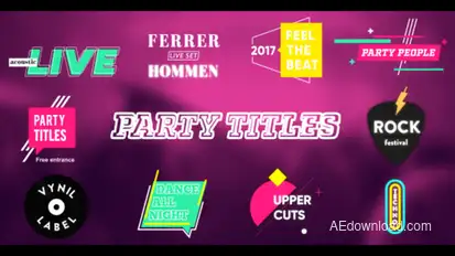 Party Titles (With Slideshow) Video Displays template preview