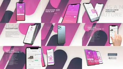 Phone 11 - App Promo Video Displays template preview