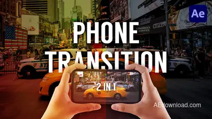 Phone Transition Video Displays template preview