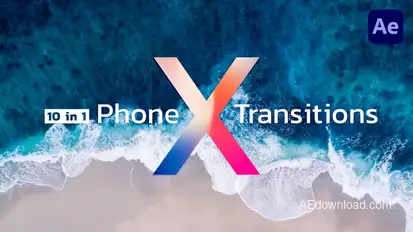 Phone X Transitions Video Displays template preview
