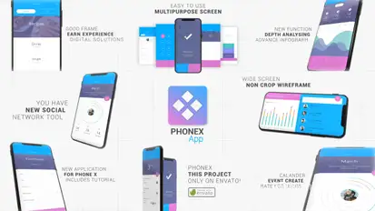 Phonex App Promo Kit Video Displays template preview