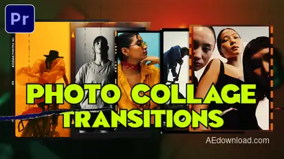 Photo Collage Transitions (MOGRT) Premiere Pro template preview