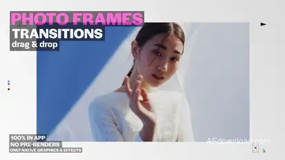 Photo Frame Transitions: Dynamic Movements with Elegant Border Frames Premiere Pro template preview