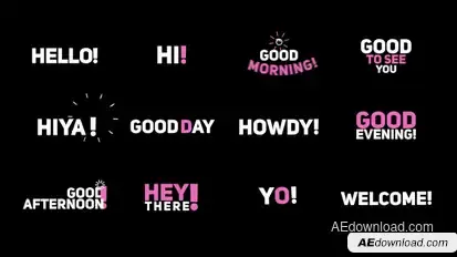 Phrase Kinetic Typography  "Hi" Video Displays template preview