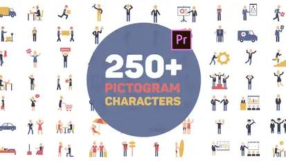 Pictogram Characters Video Displays template preview