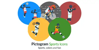 Pictogram Sports Icons  Video Displays template preview