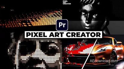 Pixel Art ASCII Creator Premiere Pro template preview