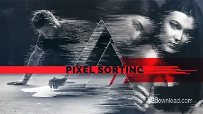 Pixel Sorting Slideshow Video Displays template preview