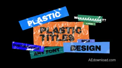 Plastic Titles Premiere Pro template preview